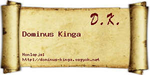 Dominus Kinga névjegykártya